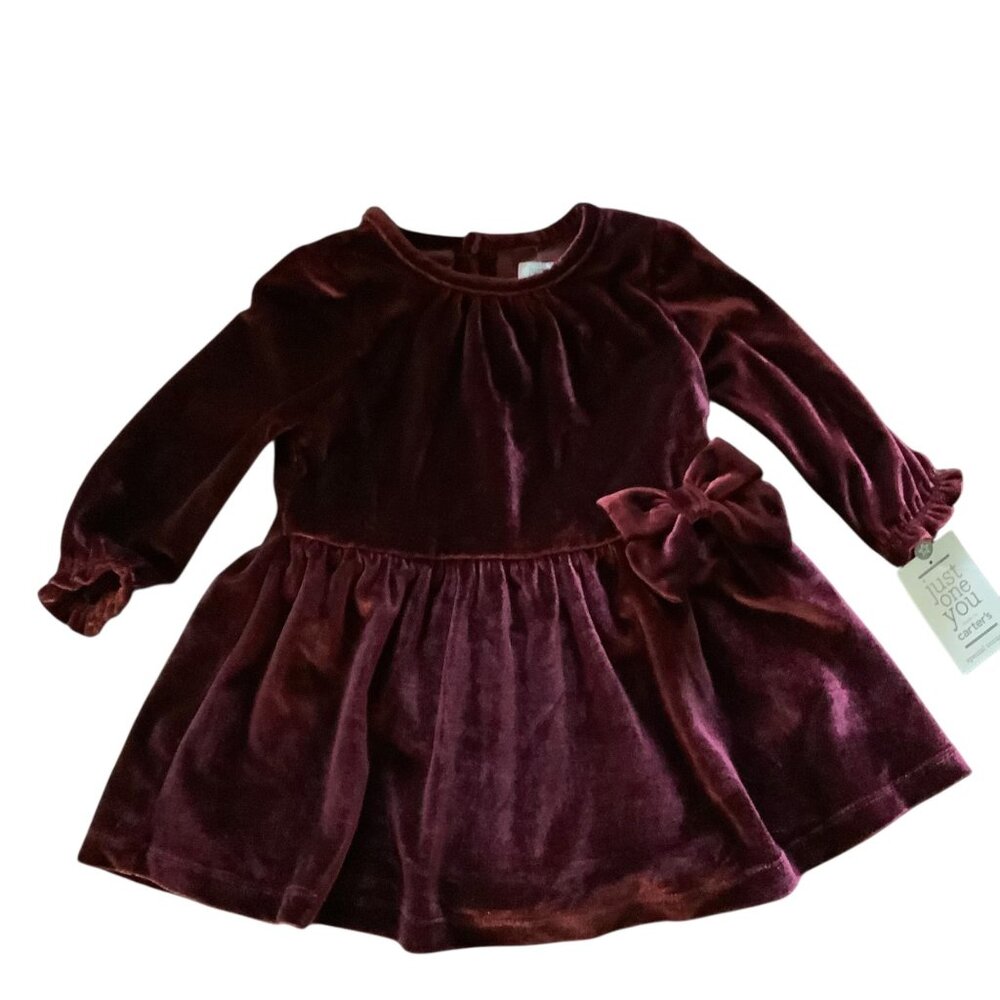 Carter's Baby Girls Velvet Dress & Bloomer Size 9M Just One You Christmas NEW